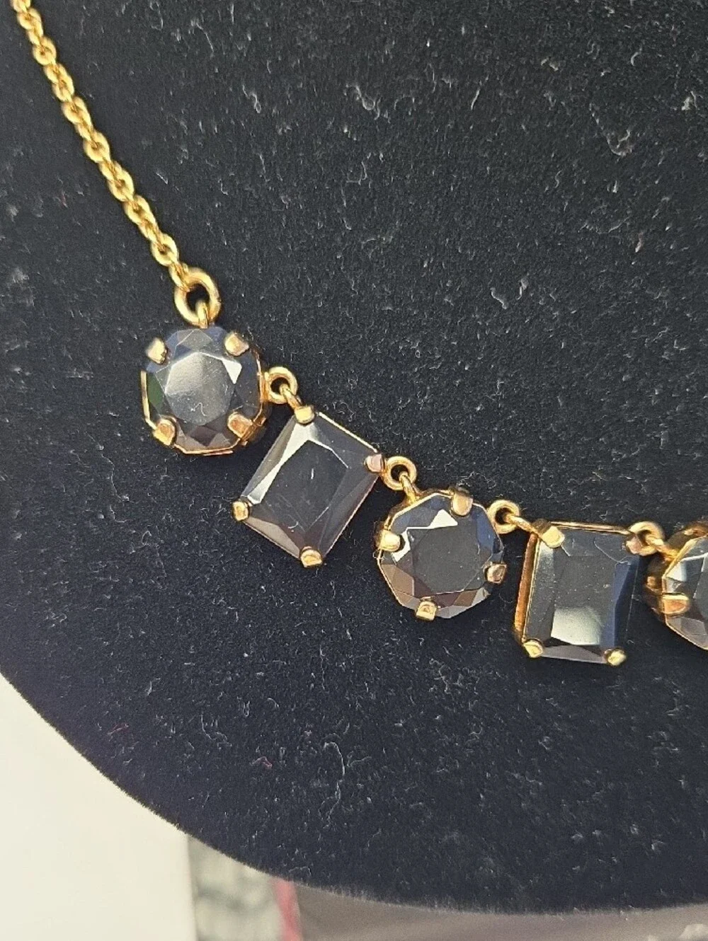 Kate Spade NY Rich Black Kaleidoscope Black Faceted Gems Necklace - Rare